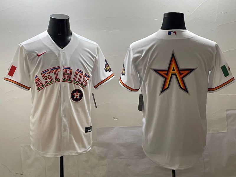 Men Houston Astros Blank White Mexico Game 2025 Nike MLB Jersey style 6->houston astros->MLB Jersey